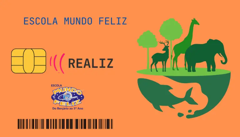 Cartão Realiz, meio de compra no comércio feito na Escola Mundo Feliz.