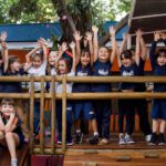 Grupo de crianças na escola Mundo Feliz, na cidade de Belo Horizonte